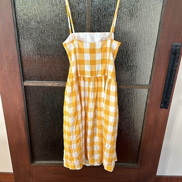 Autumn Adeigbo Lillian Gingham Cutout Midi Sundress in Yellow Gingham size 8. - Picture 8 of 13